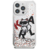Karl Lagerfeld Liquid Glitter Choupette Logo Case for iPhone 16 Pro / transparent