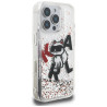 Karl Lagerfeld Liquid Glitter Choupette Logo Case for iPhone 16 Pro / transparent