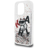 Karl Lagerfeld Liquid Glitter Choupette Logo Case for iPhone 16 Pro / transparent