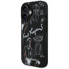 Karl Lagerfeld Grained Pattern & Logo MagSafe Case for iPhone 16 / black