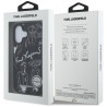 Karl Lagerfeld Grained Pattern & Logo MagSafe Case for iPhone 16 / black