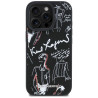 Karl Lagerfeld Grained Pattern & Logo MagSafe Case for iPhone 16 Pro / black