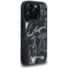 Karl Lagerfeld Grained Pattern & Logo MagSafe Case for iPhone 16 Pro / black