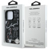 Karl Lagerfeld Grained Pattern & Logo MagSafe Case for iPhone 16 Pro / black