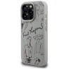 Karl Lagerfeld Grained Pattern & Logo MagSafe Case for iPhone 16 Pro Max / grey