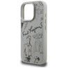 Karl Lagerfeld Grained Pattern & Logo MagSafe Case for iPhone 16 Pro Max / grey