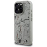 Karl Lagerfeld Grained Pattern & Logo MagSafe Case for iPhone 16 Pro / grey