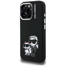 Karl Lagerfeld Silicone Karl&Choupette Sketch MagSafe Case for iPhone 16 Pro Max / black