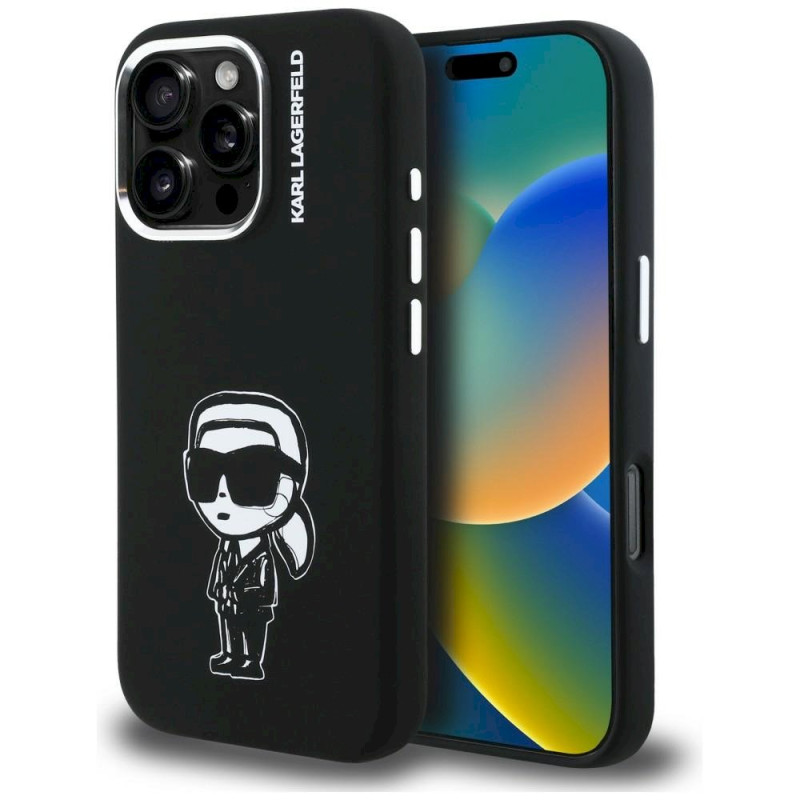 Karl Lagerfeld Silicone Karl Sketch MagSafe Case for iPhone 16 Pro / black