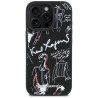 Karl Lagerfeld Grained Pattern & Logo MagSafe Case for iPhone 16 Pro Max / black