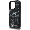 Karl Lagerfeld Grained Pattern & Logo MagSafe Case for iPhone 16 Pro Max / black