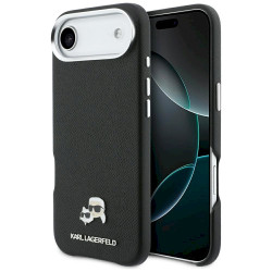 Case Karl Lagerfeld Karl & Choupette Head Pins Saffiano MagSafe for iPhone Air / black