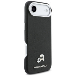 Case Karl Lagerfeld Karl & Choupette Head Pins Saffiano MagSafe for iPhone Air / black