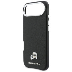 Case Karl Lagerfeld Karl & Choupette Head Pins Saffiano MagSafe for iPhone Air / black