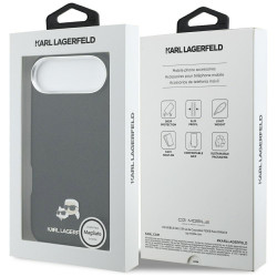 Case Karl Lagerfeld Karl & Choupette Head Pins Saffiano MagSafe for iPhone Air / black