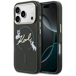 Karl Lagerfeld IML Choupettes Karl Script Logo MagSafe Case for iPhone 17 Pro / black