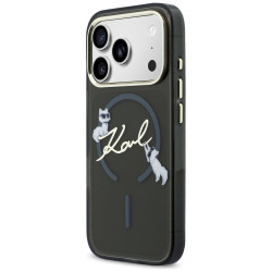 Karl Lagerfeld IML Choupettes Karl Script Logo MagSafe Case for iPhone 17 Pro Max / black