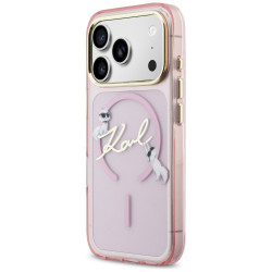 Karl Lagerfeld IML Choupettes Karl Script Logo MagSafe Case for iPhone 17 Pro / pink