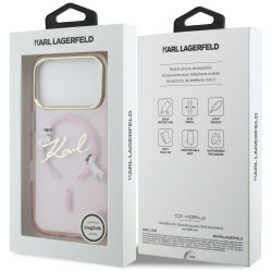 Karl Lagerfeld IML Choupettes Karl Script Logo MagSafe Case for iPhone 17 Pro / pink