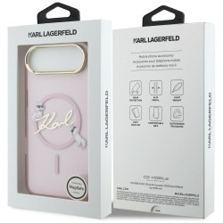 Karl Lagerfeld IML Choupettes Karl Script Logo MagSafe Case for iPhone Air / pink