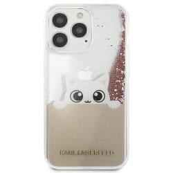 Karl Lagerfeld KLHCP13LPABGNU PEEK A BOO Liquid Glitter Hardcase for iPhone 13 Pro / 13 6,1" / pink