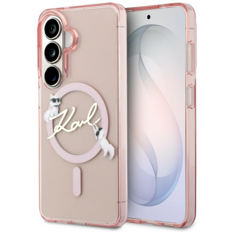 Karl Lagerfeld IML KC Script MagSafe Case for Samsung Galaxy S26 / pink