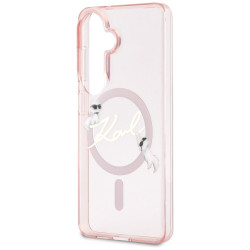 Karl Lagerfeld IML KC Script MagSafe Case for Samsung Galaxy S26 / pink