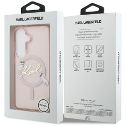 Karl Lagerfeld IML KC Script MagSafe Case for Samsung Galaxy S26 / pink