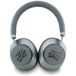Karl Lagerfeld Grained Initials Bluetooth ANC Headphones / gray