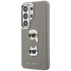 Karl Lagerfeld Saffiano Double Heads Metal Case for Samsung Galaxy S26 Ultra / silver