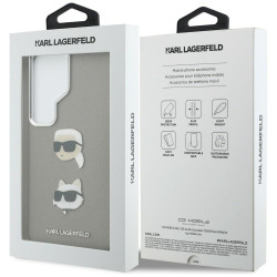Karl Lagerfeld Saffiano Double Heads Metal Case for Samsung Galaxy S26 Ultra / silver