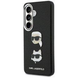 Karl Lagerfeld Saffiano Double Heads Metal Case for Samsung Galaxy S26 Plus / black