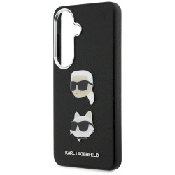Karl Lagerfeld Saffiano Double Heads Metal Case for Samsung Galaxy S26 Plus / black