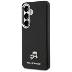 Karl Lagerfeld Saffiano KC Metal Logo MagSafe Case for Samsung Galaxy S26 / black