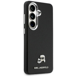 Karl Lagerfeld Saffiano KC Metal Logo MagSafe Case for Samsung Galaxy S26 / black
