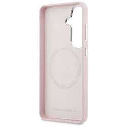 Karl Lagerfeld Saffiano KC Metal Logo MagSafe Case for Samsung Galaxy S26 / pink
