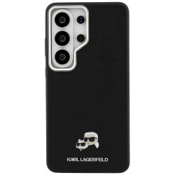 Karl Lagerfeld Saffiano KC Metal Logo MagSafe Case for Samsung Galaxy S26 Ultra / black