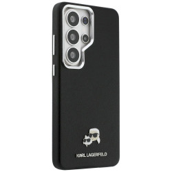 Karl Lagerfeld Saffiano KC Metal Logo MagSafe Case for Samsung Galaxy S26 Ultra / black