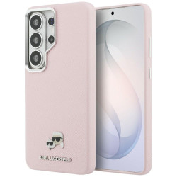 Karl Lagerfeld Saffiano KC Metal Logo MagSafe Case for Samsung Galaxy S26 Ultra / pink