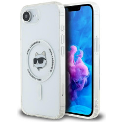 Karl Lagerfeld IML Metal Choupette Head MagSafe Case for iPhone 16e / 17e / white