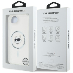 Karl Lagerfeld IML Metal Choupette Head MagSafe Case for iPhone 16e / 17e / white
