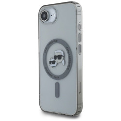 Karl Lagerfeld IML Metal Karl & Choupette Heads MagSafe Case for iPhone 16e/17e / black