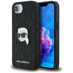 Karl Lagerfeld Monogram Karl Head Pin Case for iPhone 16e / 17e / black