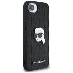Karl Lagerfeld Monogram Karl Head Pin Case for iPhone 16e / 17e / black
