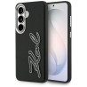 Karl Lagerfeld Grained Signature Metal Resin Logo Case for Samsung Galaxy S26 / black