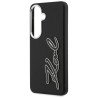 Karl Lagerfeld Grained Signature Metal Resin Logo Case for Samsung Galaxy S26 / black