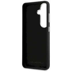 Karl Lagerfeld Grained Signature Metal Resin Logo Case for Samsung Galaxy S26 / black