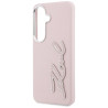 Karl Lagerfeld Grained Signature Metal Resin Logo Case for Samsung Galaxy S26 / pink