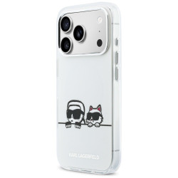 Case Karl Lagerfeld IML Karl & Choupette Peekaboo Logo MagSafe for iPhone 17 Pro / white