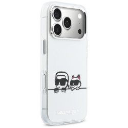 Case Karl Lagerfeld IML Karl & Choupette Peekaboo Logo MagSafe for iPhone 17 Pro / white